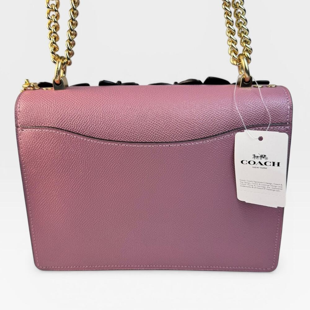 Authentic Coach Klare Butterfly Tea Rose Appliqué Chain Crossbody NWT Rare - Picture 6 of 10